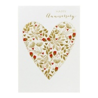 Heart Happy Anniversary Card By Sara Miller London